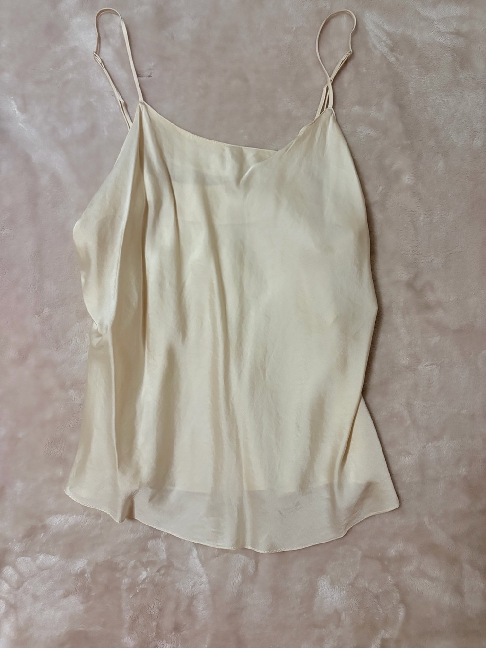 Zara Cream Satin Spaghetti Strap Cami